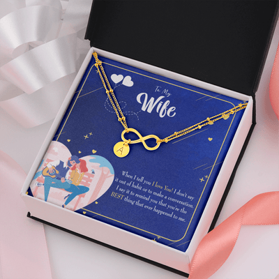 To My Wife Best Thing Happened Infinity Bracelet With Initial Charms - Infinity Bracelet