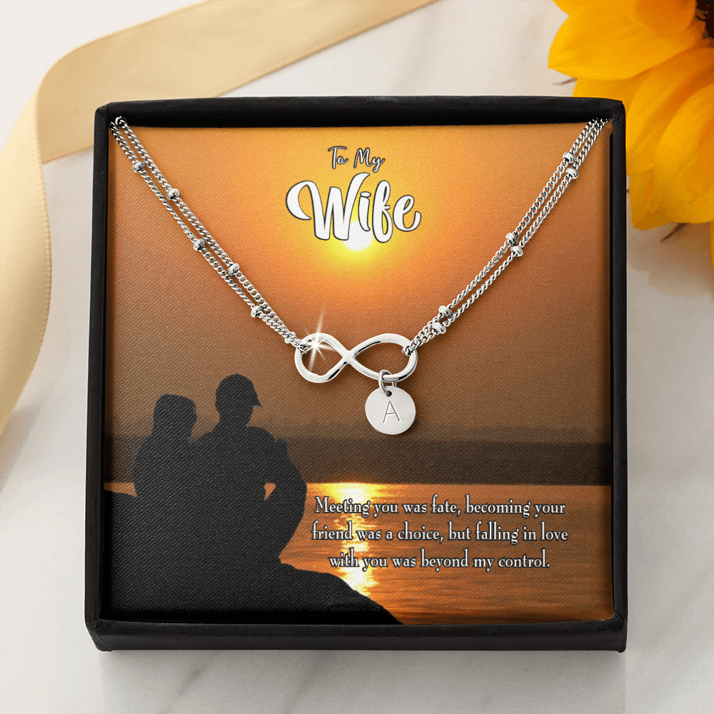 To My Wife You're My Faith Infinity Bracelet With Initial Charms - Infinity Bracelet