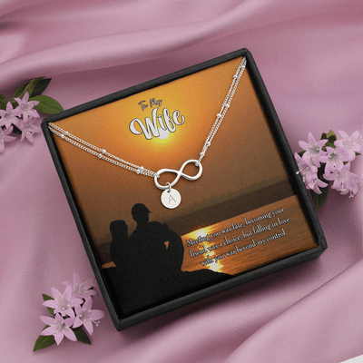 To My Wife You're My Faith Infinity Bracelet With Initial Charms - Infinity Bracelet