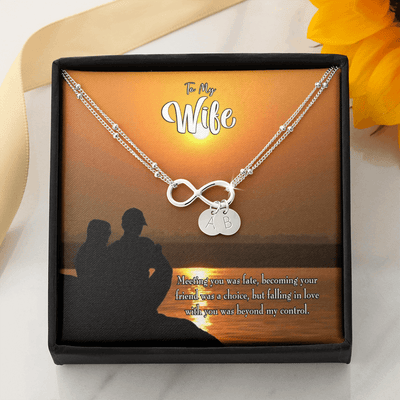 To My Wife You're My Faith Infinity Bracelet With Initial Charms - Infinity Bracelet