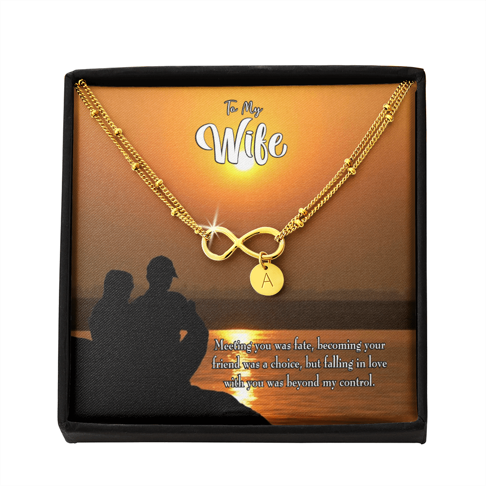 To My Wife You're My Faith Infinity Bracelet With Initial Charms - Infinity Bracelet