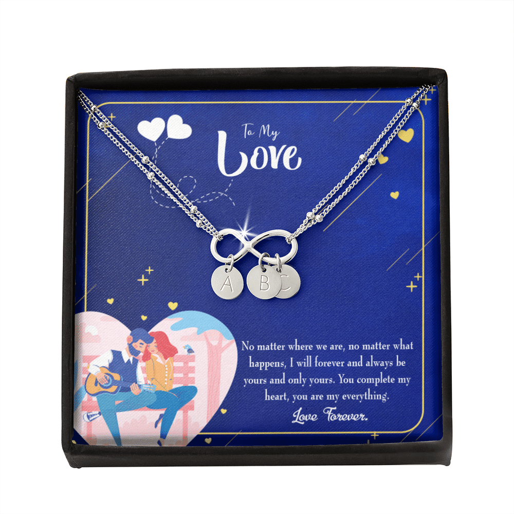 Wife You Complete Me Infinity Bracelet With Initial Charms - Infinity Bracelet