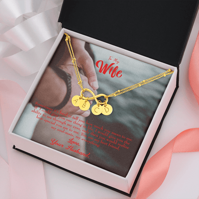 To My Wife Sometimes It's Hard Infinity Bracelet With Initial Charms - Infinity Bracelet