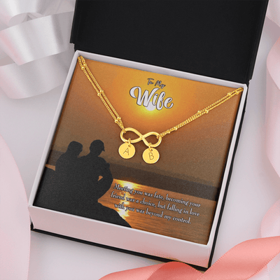 To My Wife You're My Faith Infinity Bracelet With Initial Charms - Infinity Bracelet