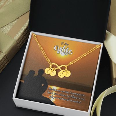 To My Wife You're My Faith Infinity Bracelet With Initial Charms - Infinity Bracelet