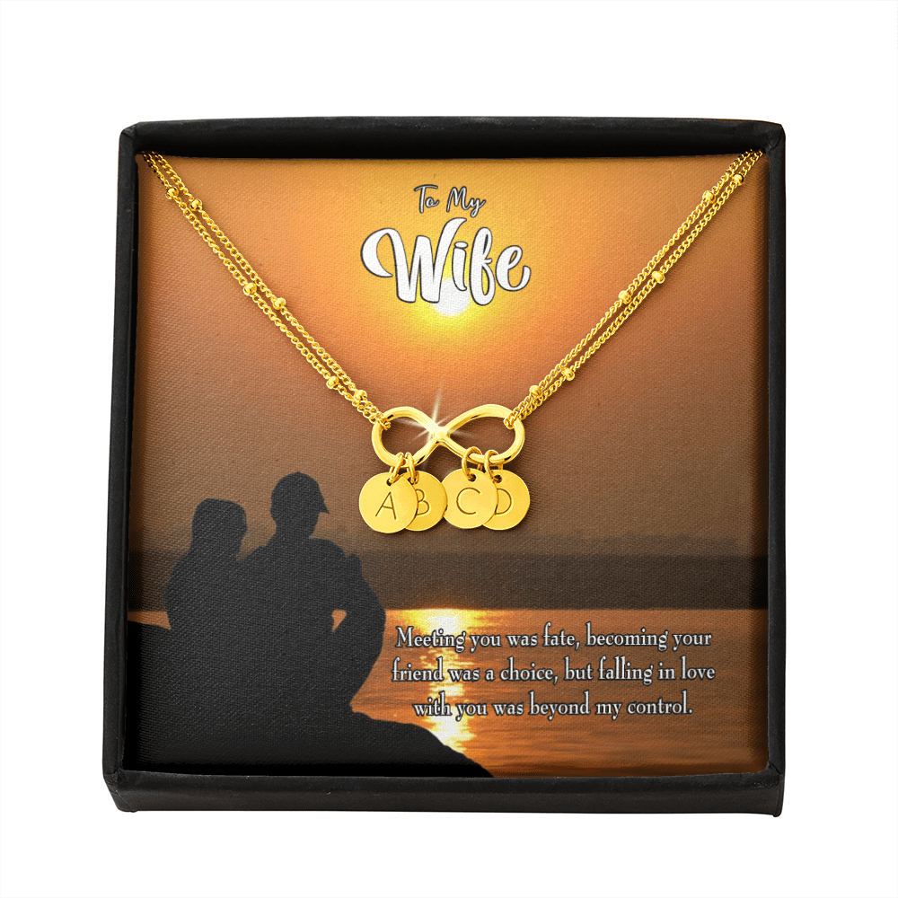To My Wife You're My Faith Infinity Bracelet With Initial Charms - Infinity Bracelet