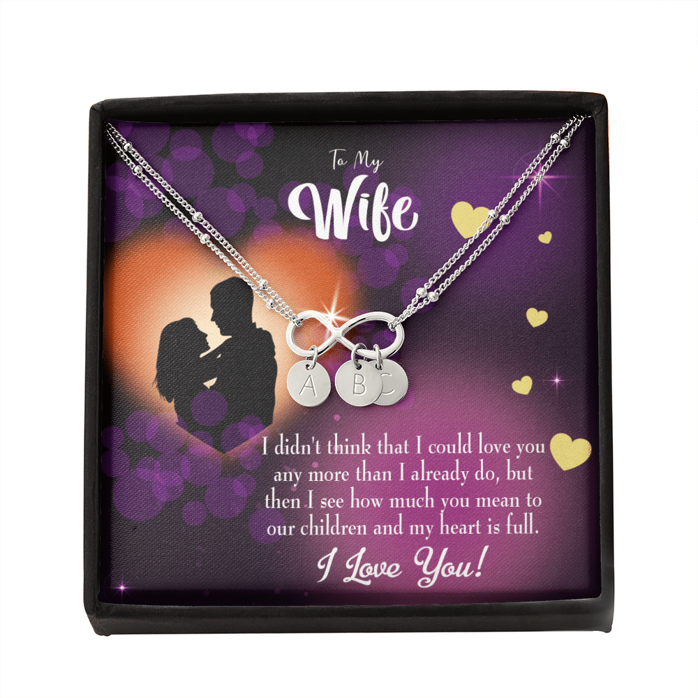 To My Wife My Heart Is Full Infinity Bracelet With Initial Charms - Infinity Bracelet