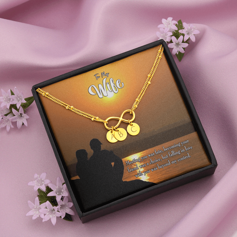 To My Wife You're My Faith Infinity Bracelet With Initial Charms - Infinity Bracelet