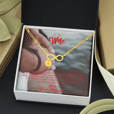 To My Wife Sometimes It's Hard Infinity Bracelet With Initial Charms - Infinity Bracelet
