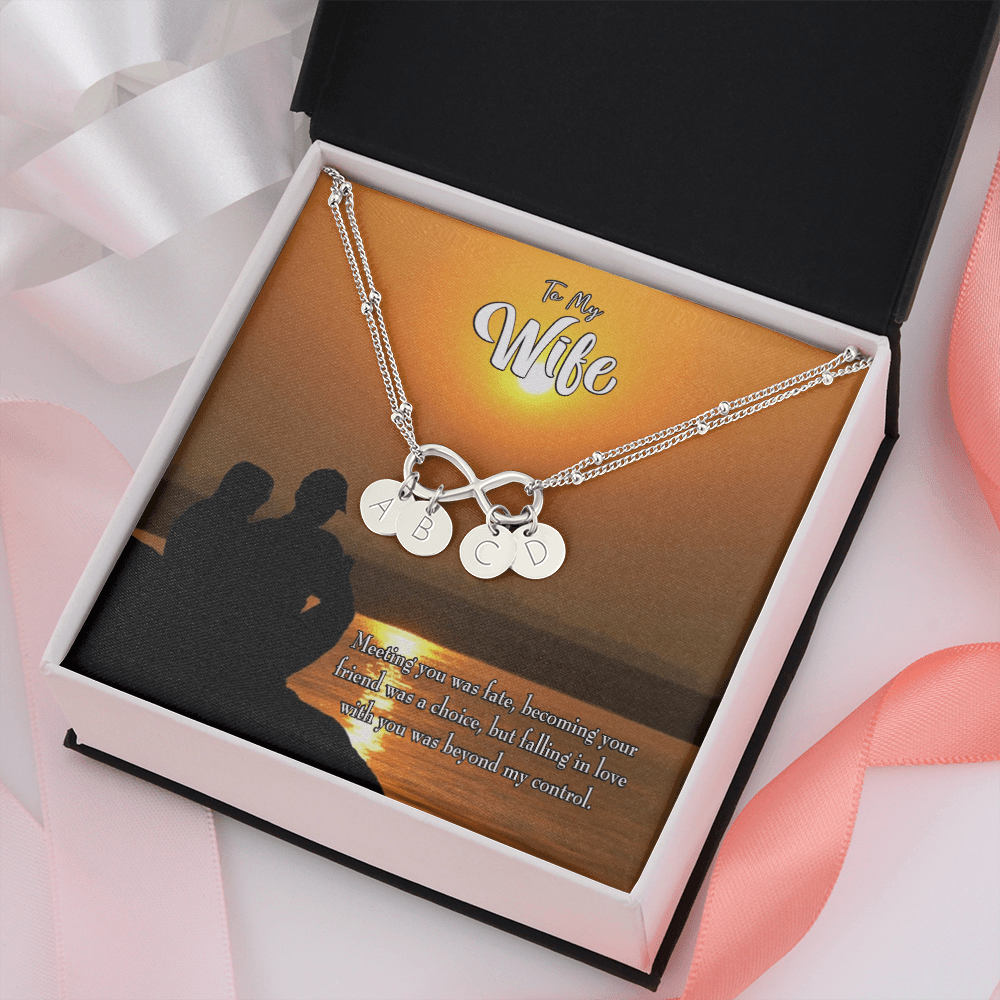 To My Wife You're My Faith Infinity Bracelet With Initial Charms - Infinity Bracelet