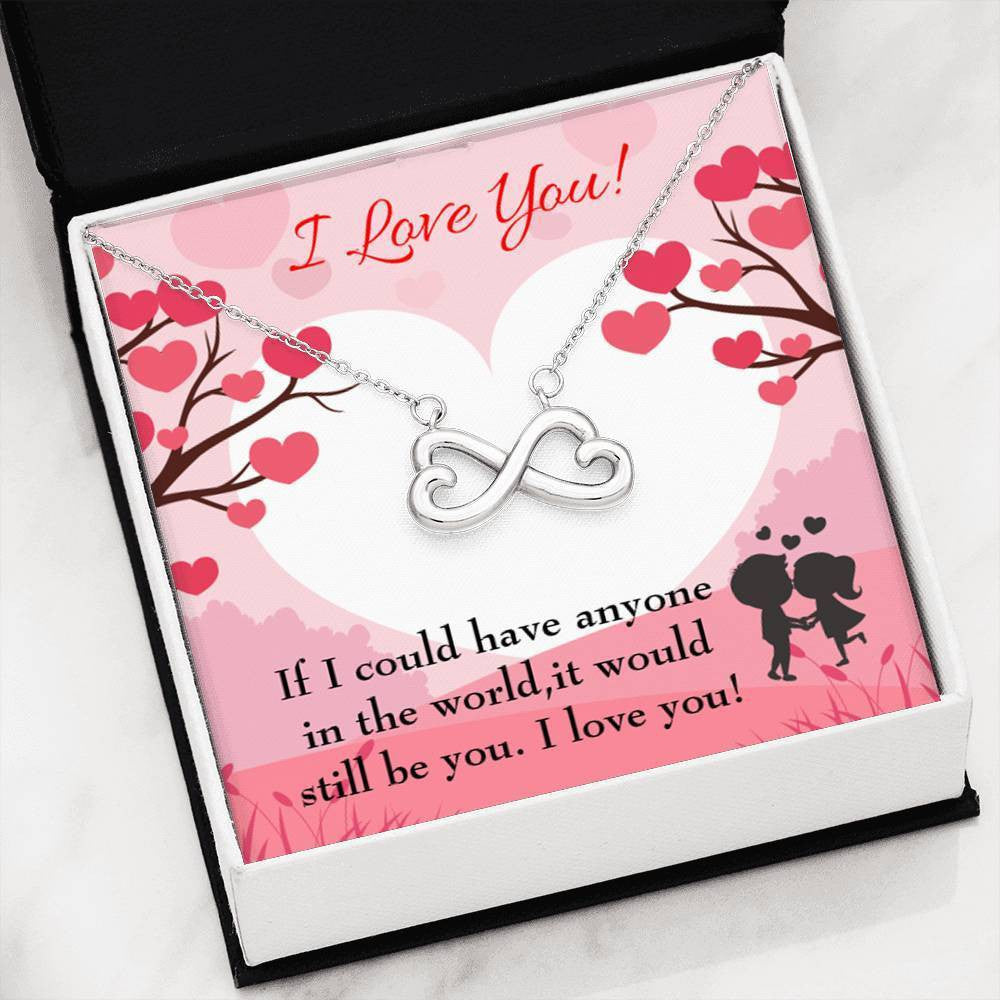 It Would Still Be You Infinity Stainless Steel Pendant Wife Gift Love Message Card - Infinity Love Necklace