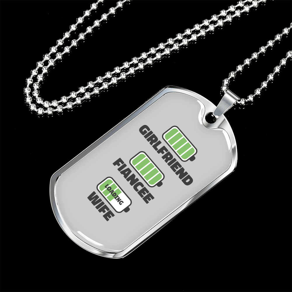To My Girlfriend Wife Girlfriend Charger Necklace Stainless Steel or 18k Gold Dog Tag 24" Chain - Luxury Love Messages Dog Tag Gifts For Man, Woman