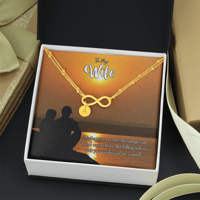 To My Wife You're My Faith Infinity Bracelet With Initial Charms - Infinity Bracelet
