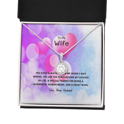 Wife Valentines Gift The Force Behind My Success Eternal Union Necklace - Eternal Hope