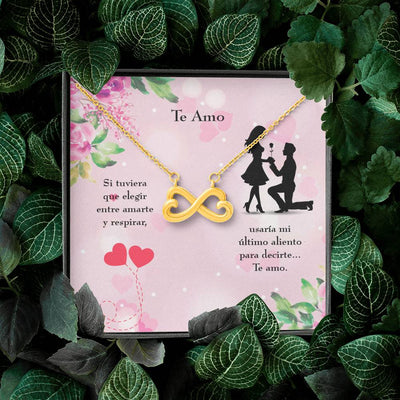 Te Amo Spanish Necklace Infinity Stainless Steel Pendant Love Message Card Wife Gift - Infinity Love Necklace