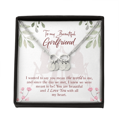 To My Girlfriend You Are My World Infinity Bracelet With Initial Charms - Infinity Bracelet