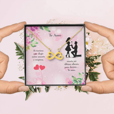 Te Amo Spanish Necklace Infinity Stainless Steel Pendant Love Message Card Wife Gift - Infinity Love Necklace