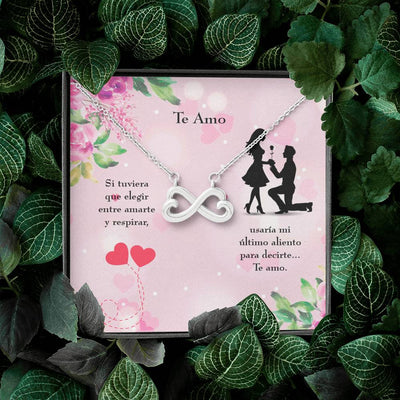 Te Amo Spanish Necklace Infinity Stainless Steel Pendant Love Message Card Wife Gift - Infinity Love Necklace
