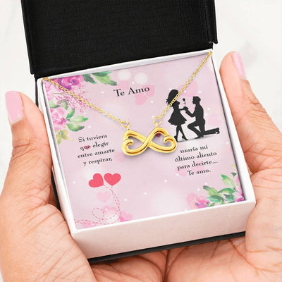 Te Amo Spanish Necklace Infinity Stainless Steel Pendant Love Message Card Wife Gift - Infinity Love Necklace