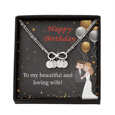 Beautiful And Loving Wife Infinity Bracelet With Initial Charms - Infinity Bracelet