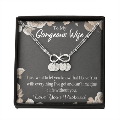 To My Wife Can�T Imagine A Life Without You Infinity Bracelet With Initial Charms - Infinity Bracelet