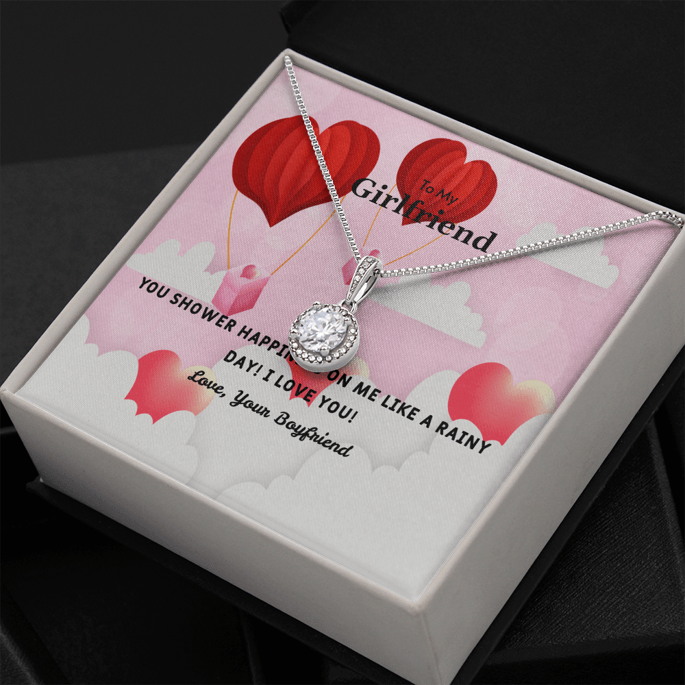 To My Girlfriend Valentines Gift You Shower Happiness on Me Hot Air Balloon Eternal Union Necklace - Eternal Hope