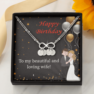 Beautiful And Loving Wife Infinity Bracelet With Initial Charms - Infinity Bracelet