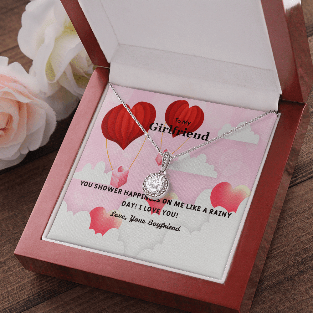 To My Girlfriend Valentines Gift You Shower Happiness on Me Hot Air Balloon Eternal Union Necklace - Eternal Hope