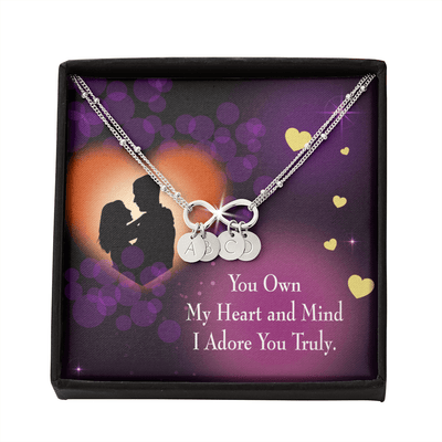 To My Wife Adore You Infinity Bracelet With Initial Charms - Infinity Bracelet