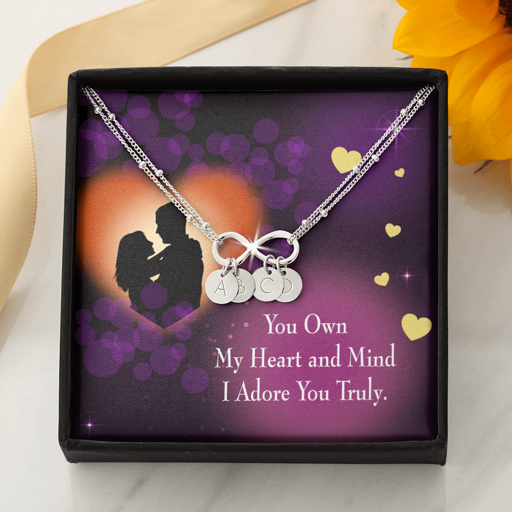 To My Wife Adore You Infinity Bracelet With Initial Charms - Infinity Bracelet