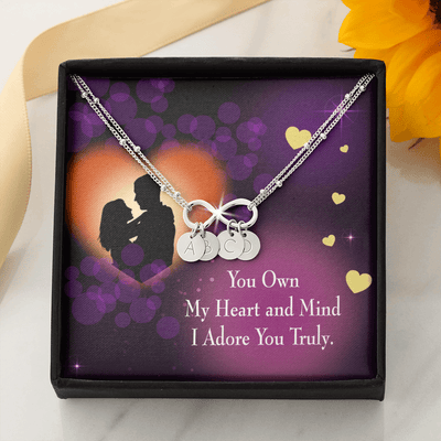 To My Wife Adore You Infinity Bracelet With Initial Charms - Infinity Bracelet
