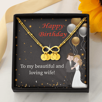 Beautiful And Loving Wife Infinity Bracelet With Initial Charms - Infinity Bracelet