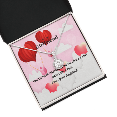 To My Girlfriend Valentines Gift You Shower Happiness on Me Hot Air Balloon Eternal Union Necklace - Eternal Hope