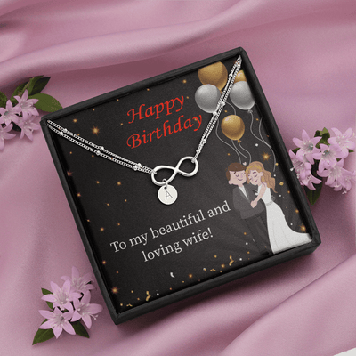 Beautiful And Loving Wife Infinity Bracelet With Initial Charms - Infinity Bracelet