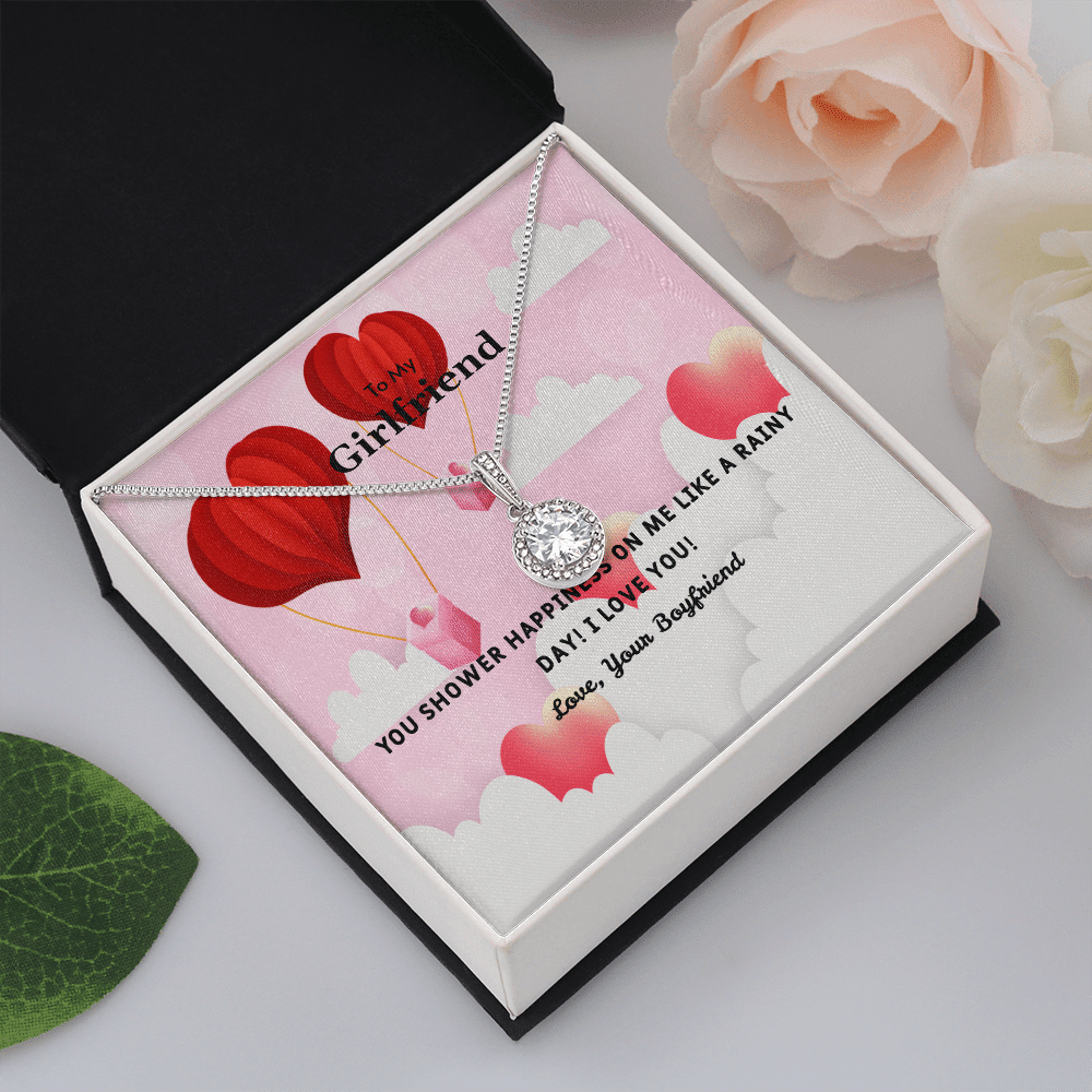 To My Girlfriend Valentines Gift You Shower Happiness on Me Hot Air Balloon Eternal Union Necklace - Eternal Hope
