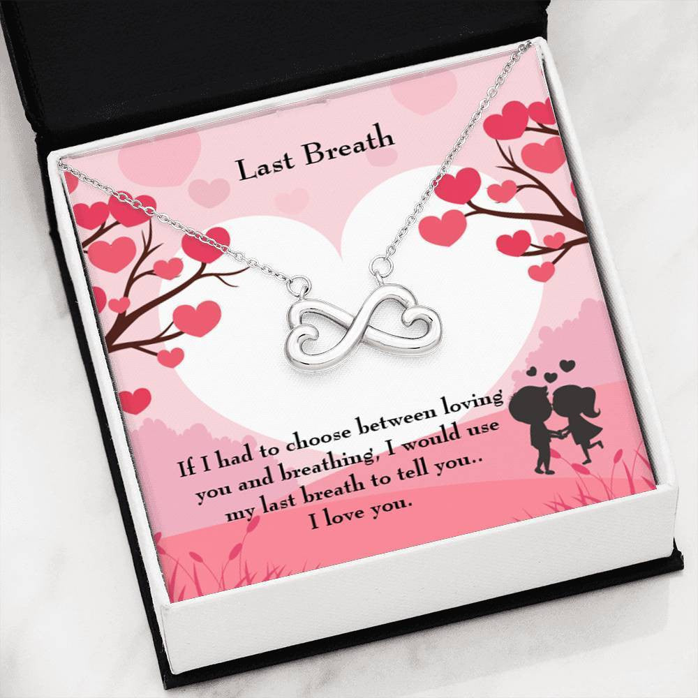 Last Breath Infinity Stainless Steel Pendant For Wife Love Message - Infinity Love Necklace