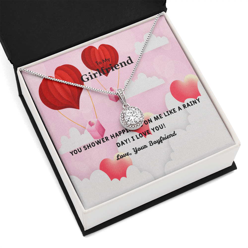 To My Girlfriend Valentines Gift You Shower Happiness on Me Hot Air Balloon Eternal Union Necklace - Eternal Hope