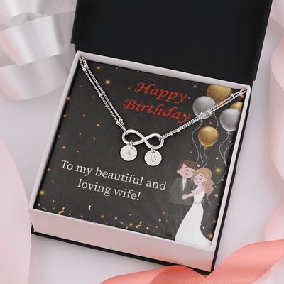 Beautiful And Loving Wife Infinity Bracelet With Initial Charms - Infinity Bracelet