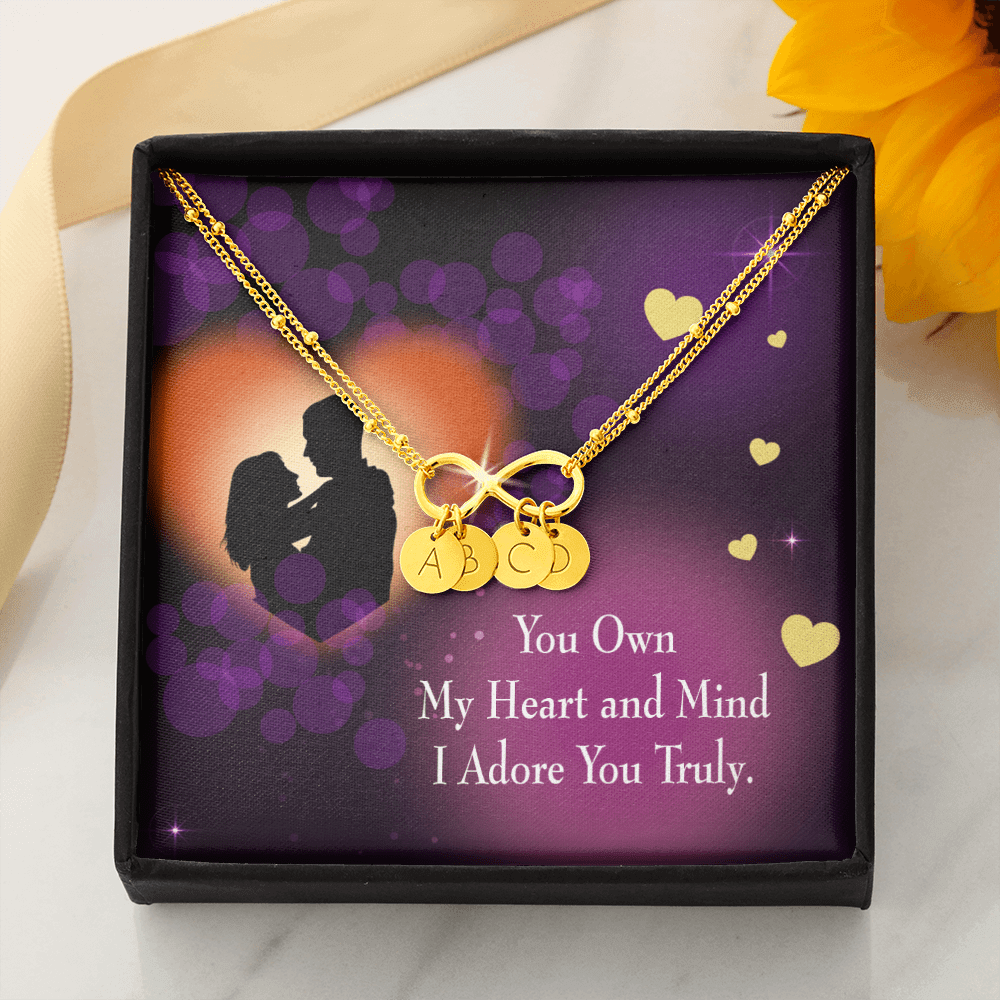 To My Wife Adore You Infinity Bracelet With Initial Charms - Infinity Bracelet