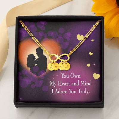To My Wife Adore You Infinity Bracelet With Initial Charms - Infinity Bracelet
