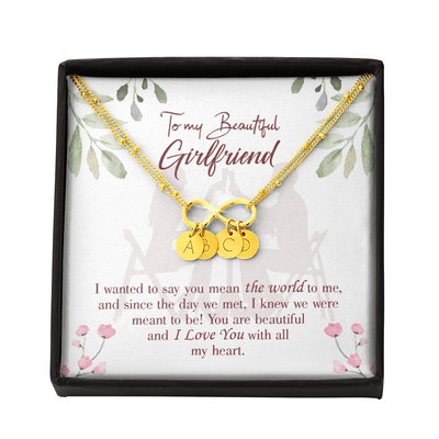 To My Girlfriend You Are My World Infinity Bracelet With Initial Charms - Infinity Bracelet