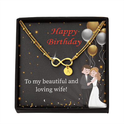 Beautiful And Loving Wife Infinity Bracelet With Initial Charms - Infinity Bracelet