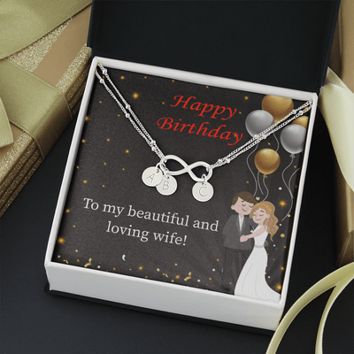 Beautiful And Loving Wife Infinity Bracelet With Initial Charms - Infinity Bracelet
