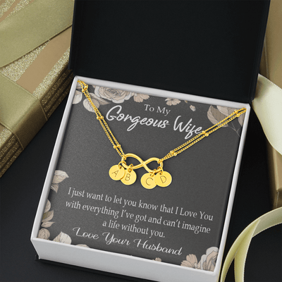 To My Wife Can�T Imagine A Life Without You Infinity Bracelet With Initial Charms - Infinity Bracelet