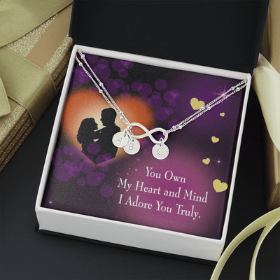 To My Wife Adore You Infinity Bracelet With Initial Charms - Infinity Bracelet