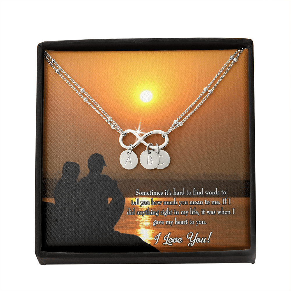 To My Girlfriend You Have My Heart Infinity Bracelet With Initial Charms - Infinity Bracelet