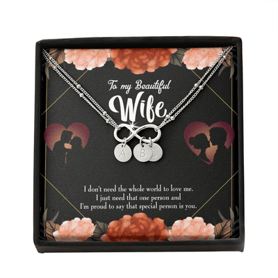 To My Wife Special Person Infinity Bracelet With Initial Charms - Infinity Bracelet