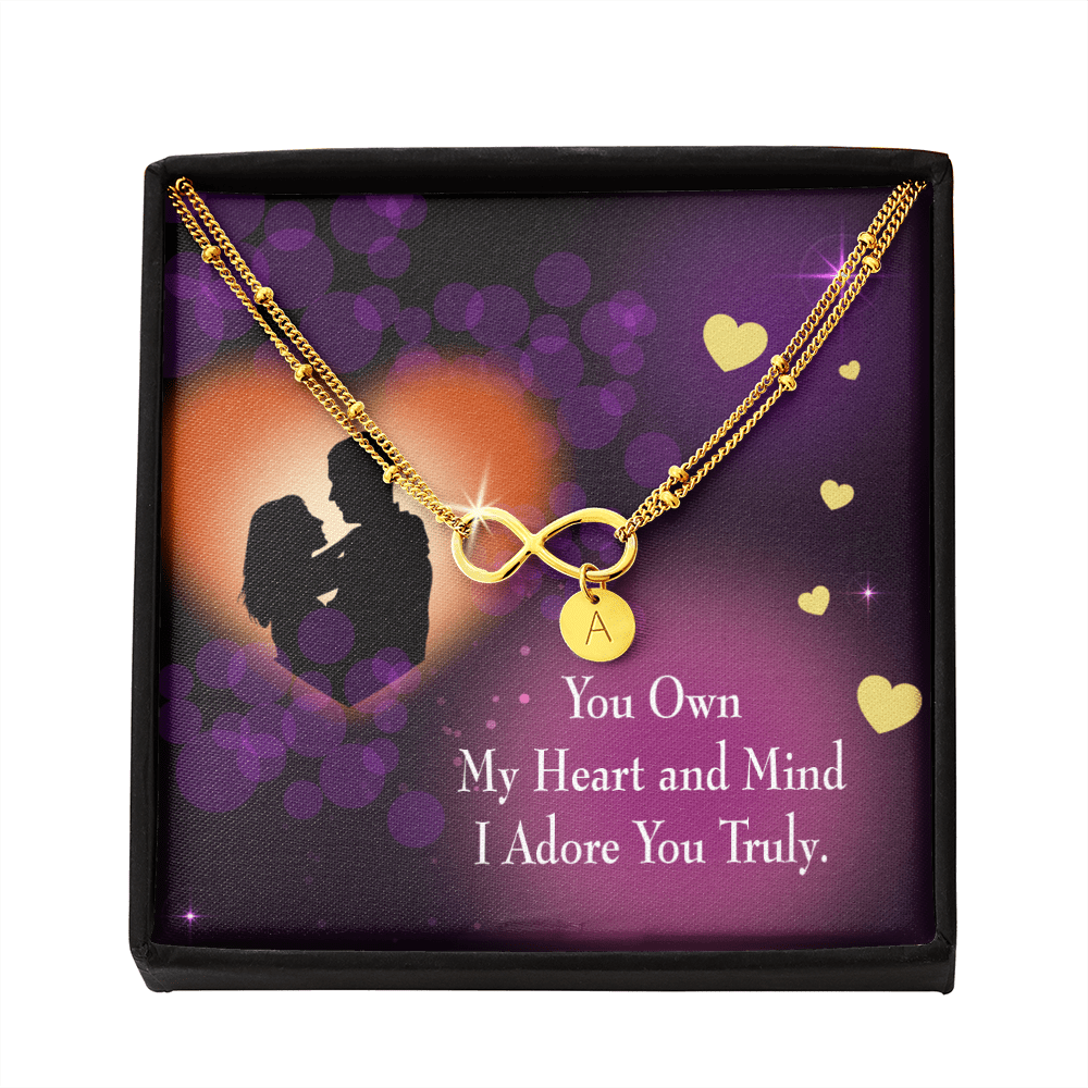 To My Wife Adore You Infinity Bracelet With Initial Charms - Infinity Bracelet