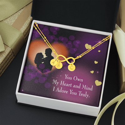 To My Wife Adore You Infinity Bracelet With Initial Charms - Infinity Bracelet