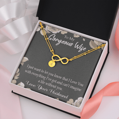 To My Wife Can�T Imagine A Life Without You Infinity Bracelet With Initial Charms - Infinity Bracelet
